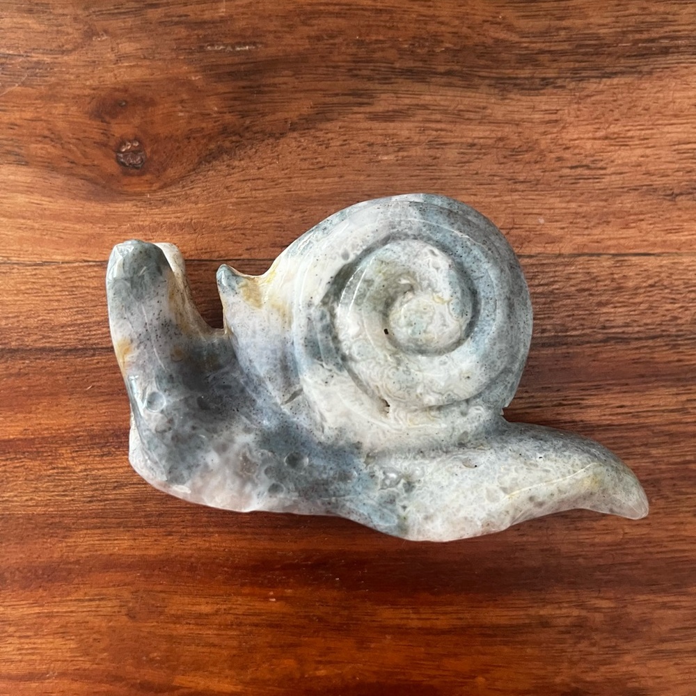Moss Agate Snail Crystal